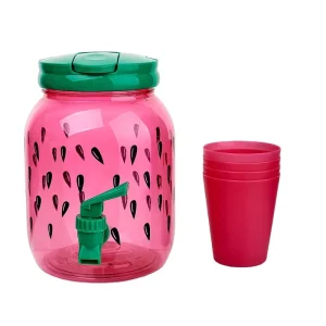 PET PP 2.5L Cool Juice Plastic Barrel Drink Dispenser with Spigot and Cups