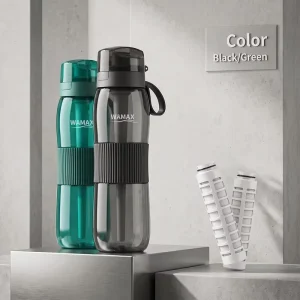 PH9.5 Water Bottle 750ml Tritan Alkaline Water Filter Straw Bottle for Outdoor Camping Travel Drinking Water