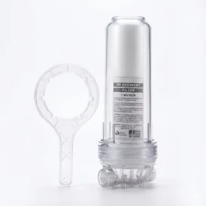 PP Cotton Sediment Filter 10 Inch Whole House Water Pre Filter 1 Micron Transparent Housing Bracket