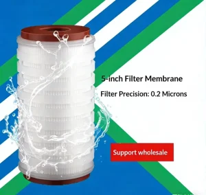 PP Pleated Membrane Water Filter Cartridge Precision Filter Elements 5 Inch 0.2 Micron Replacement Food and Beverage Industry