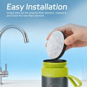PUREZA CS001 8 Piece Coconut Shell Activated Carbon Water Filter Set For Pitchers Water Bottles Removes Bacteria Chlorine