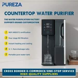 PUREZA High Capacity Professional Grade Countertop Reverse Osmosis Water System With Adjustable Hot Cold Water Settings