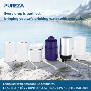 PUREZA NSF OEM Faucet Water Filter Activated Carbon Kitchen Sink Tap Mounted Water Purifier Clear Housing Replace with Brit ta