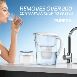 PUREZA Z065 FCM Household Use Certified Water Filter Cartridge for Pitcher Reduces Chlorine Improves Tap Water Taste