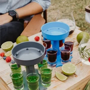 Party Gifts Bar Accessories 6 Shot Glass Dispenser and Holder Carrier Beer Wine Drinking Filling Liquids Plastic 1 Piece 20PCS