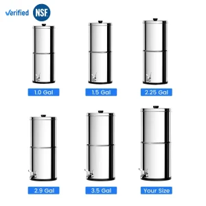 Patent Protected Design 304 Stainless Steel Gravity Fed Water Filter System Water Filter Systems for Home