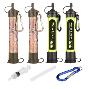 Personal Outdoor Water Filtration and Purification Straw for Camping Hiking