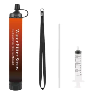 Personal Water Filter Straw for Emergency Survival and Outdoor Water Purification