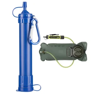 Personal Water Filter Water Purifying Device Outdoor Portable Water Filtration Straw Survival Gear for Hiking Camping Fishing