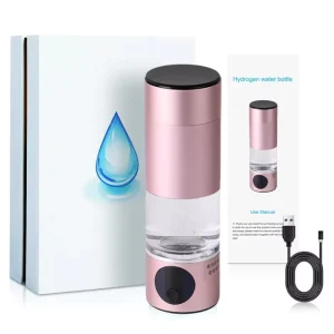 Pink H2 Rich Bottle 3000PPB SPE Electrolysis Tech Rechargeable Hydrogen Ion Cup OEM