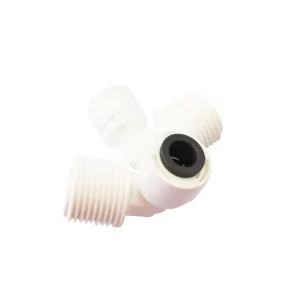 Plastic 1/4 to 3/8 Inch Quick-Connect Fittings for RO Water Filter, 90-Degree Elbow Connector