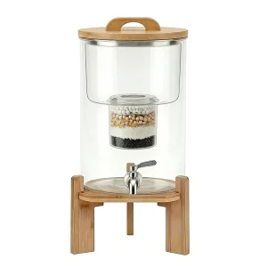 Plastic-Free 8L Household Glass Gravity Water Filter Dispenser Pot with 11-Stage Filter Cartridge