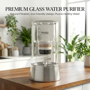 Plastic-Free Glass Countertop Gravity Water Filter System for RV and Home