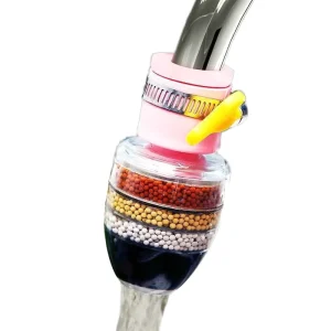 Plastic Six Layers Faucet Water Filter Splash proof Water Saving Mini Tap Purifier Use Without Electricity Bathroom