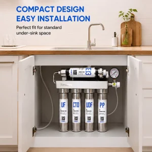 Plastic Whole House UF Water Filter 5 Stage Ultrafiltration Manual Purification System 75 GPD Self Cleaning Household