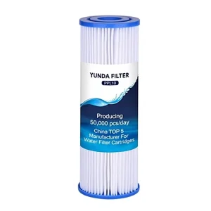 Pleated 20 Micron Water Filter 10 X 2.5 Inch Whole House Sediment Filter Replacement Cartridge