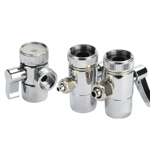 Polished Chrome Kitchen Sink 1/4 3/8 5/16 Inch Tubing Replacement Faucet Water Filter Diverter Valve