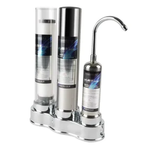 Portable 2-Stage Countertop Water Filter Machine with Manual Self-Cleaning for Household, Hotel and Outdoor Use