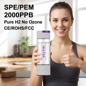 Portable 420ml SPE PEM Hydrogen Water Generator 2000PPB Hydrogen Water Bottle CE