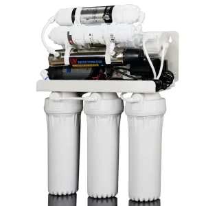 Portable 75 GPD Reverse Osmosis System Small Household Water Purifier 220V Pump 1 Year Warranty Solar Electronic Powered