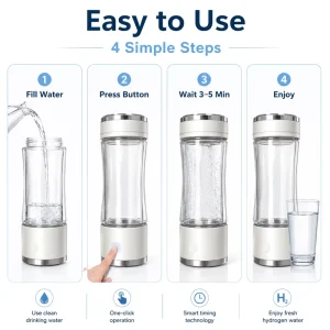 Portable Glass Hydrogen Water Bottle Hydrogen Water Generator