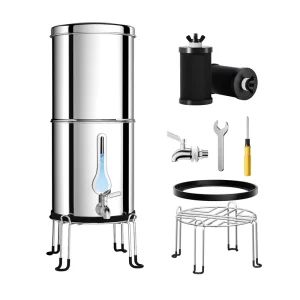 Portable Gravity Water Filter System with Activated Carbon and Hollow Fiber UF Membrane for Household and RV Use
