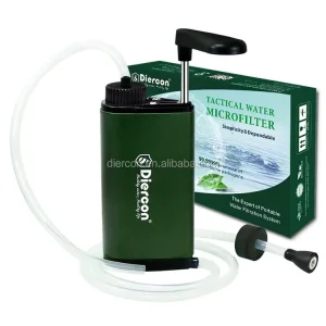 Portable Hand Pump Water Filter for Outdoor Hiking Camping, 99.9999% Bacteria Removal (TW01)