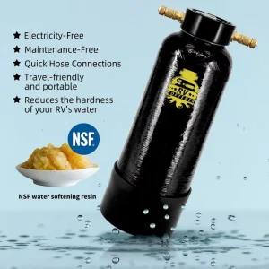Portable Home Water Softener Filter for Hard Water for RVs, Trailers, Boats, and Cars