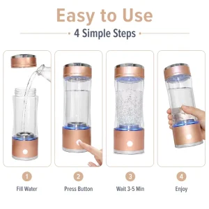 Portable Hydrogen Bottle Water Maker Glass Hydrogen Health Water Bottle with USB Charging