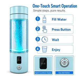 Portable Hydrogen Rich Water Bottle 450ml SPE PEM Hydrogen Water Generator