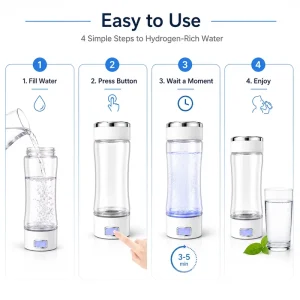 Portable Hydrogen Water Bottle Generator High Concentration 10000PPM Hydrogen Bottle Water