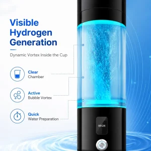 Portable Hydrogen Water Bottle SPE PEM Rechargeable Hydrogen Rich Water Generator