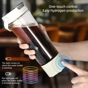 Portable Hydrogen Water Maker SPE PEM Technology Rechargeable Ionized Water Generator Anti Aging Antioxidant Glass Bottle 610ml
