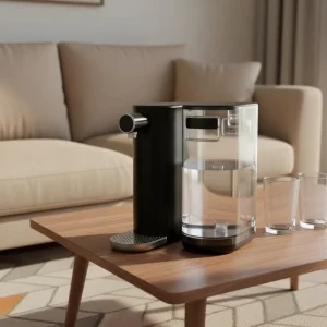 Portable Instant Hot Water Dispenser, Countertop Electric Plug-In Faucetless Plastic Design for Household Use