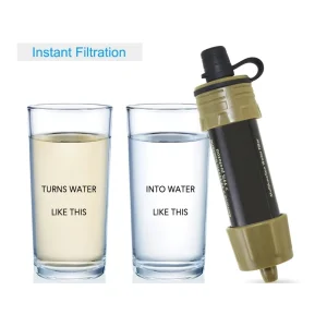 Portable Lightweight ABS Personal Water Filter Straw for Camping Climbing and Emergency Survival