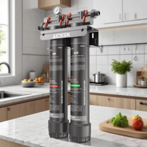 Portable Manual 2-Stage Household Kitchen Water Filter with Activated Carbon, Ultrafiltration, and UV