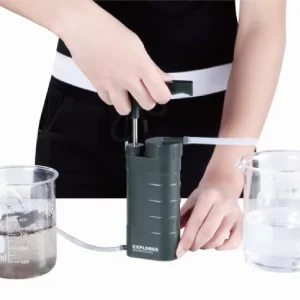 Portable Manual Outdoor Water Filter and Lightweight Purifier for Camping, Hiking, Backpacking, Survival, and RV Use