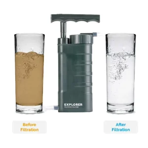 Portable Manual Outdoor Water Purifier Compact Filter Device Providing Bacteria and Heavy Metal Free Water for RV and Household