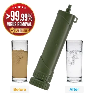 Portable Manual Water Purifier Filter Straw with 5-Stage Filtration for Hiking, RV, Household, and Emergency Use