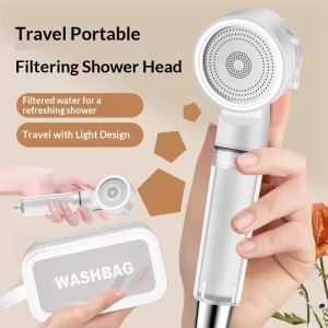 Portable Mini Plastic Shower Head Cross-Border Travel Easy Carry Built-In Filter Cartridges Hot Cold Water Mixer Modern Simple