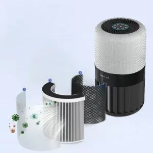 Portable Mobile Electric Air Cleaner Pre Filter Activated Carbon HEPA 13 Filter Air Purifier with Certifications for Home Hotel