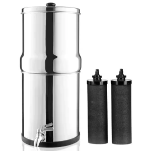 Portable Outdoor Camping 304 Stainless Steel Countertop Gravity-Fed Water Purifier Filter System