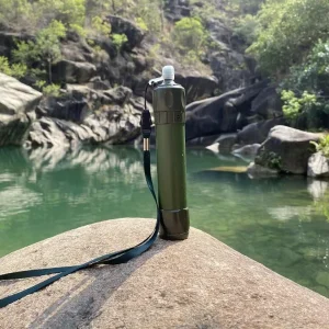 Portable Outdoor Camping Hiking Water Purifier Emergency Survival Manual Straw Water Filter