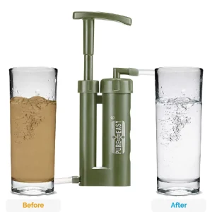 Portable Outdoor Drinking Water Purifier with Washable Ceramic Cartridge Filter for Backpacking and Hiking