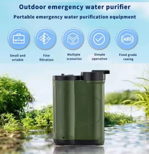 Portable Outdoor Electric Water Purifier with Activated Carbon Filter USB Rechargeable 2400mAh for RV Car and Household Use