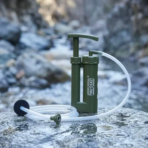 Portable Outdoor High Flow Personal Water Purifier with 0.3L min Ceramic Filter Eliminates 99.9999% Bacteria for Bug Out Bag