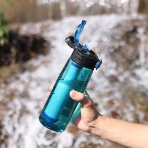 Portable Outdoor Manual Water Purifier & Filter Bottle for Hiking and Adventures Water Purification on the Go
