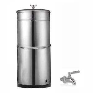 Portable Outdoor Stainless Steel Manual Gravity Water Filtration Purifier Bucket