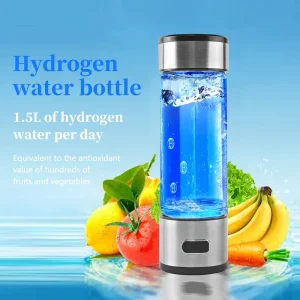 Portable PEM SPE Hydrogen Water Bottle New Portable Hydrogen Water Bottle 400ml Hydrogen Water Generator Glass Bottle