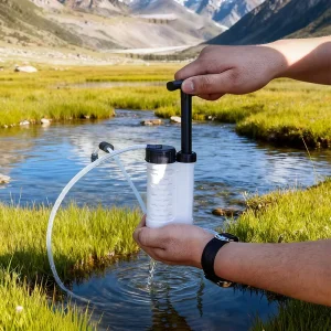 Portable Self Pumping Activated Carbon Water Purifier Multi Layer Filtration Customizable Laser Engraving for Outdoor Use